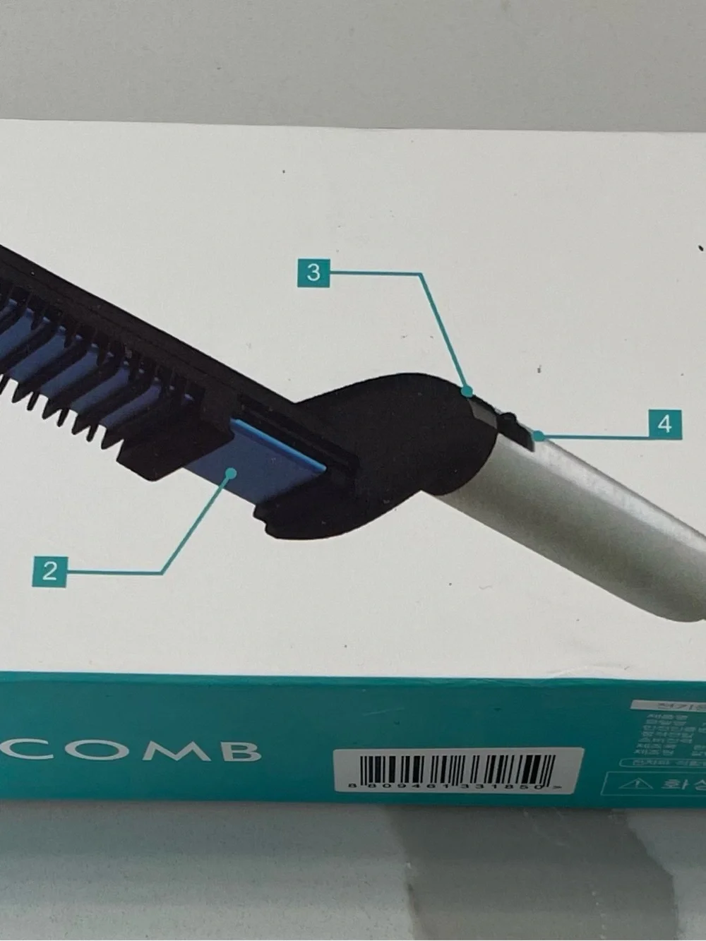 Men's Black Grooming Comb & Heated Styling Tool